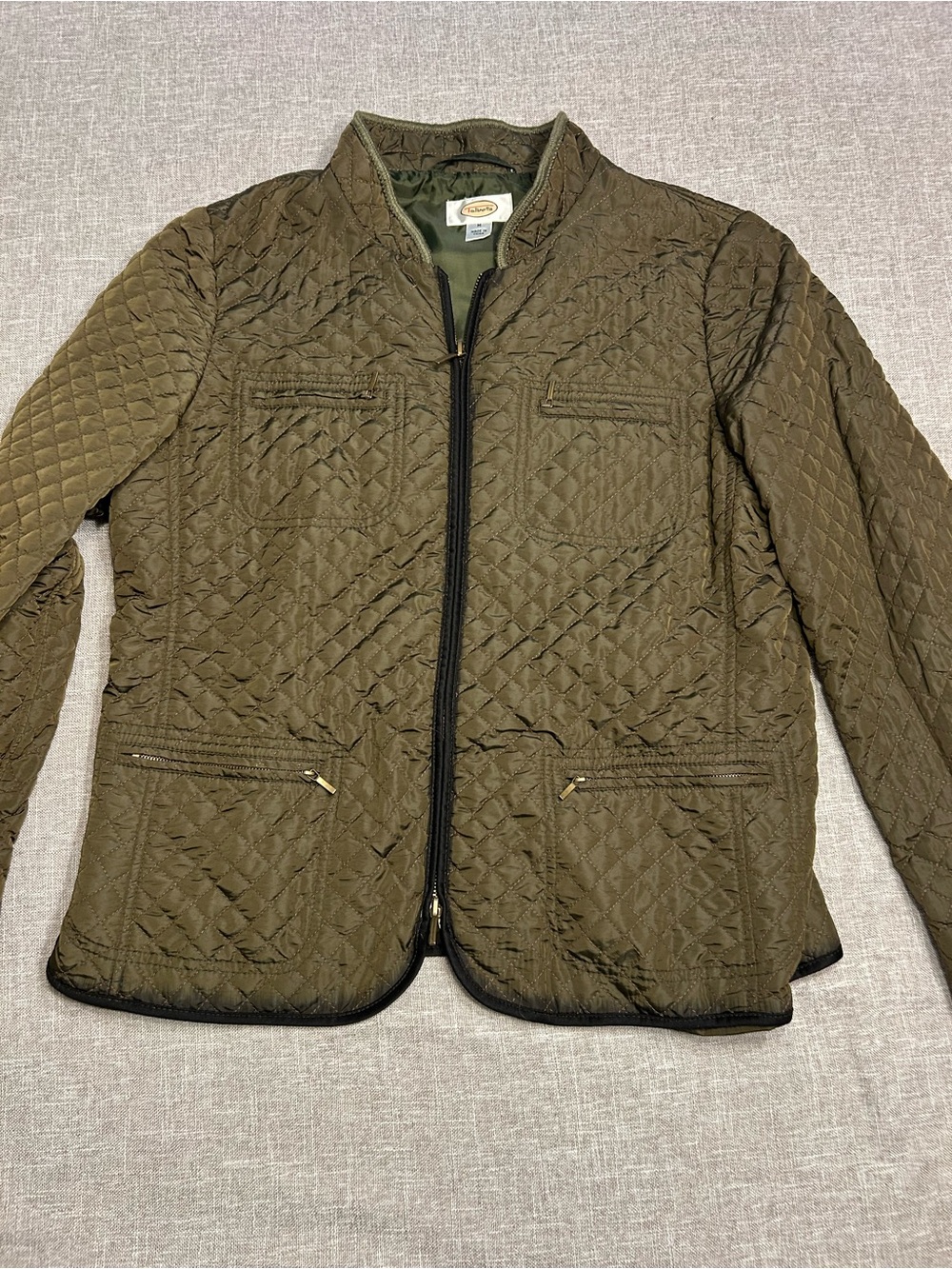Talbots Quilted Olive Green Jacket - Classic Lightweight Coat